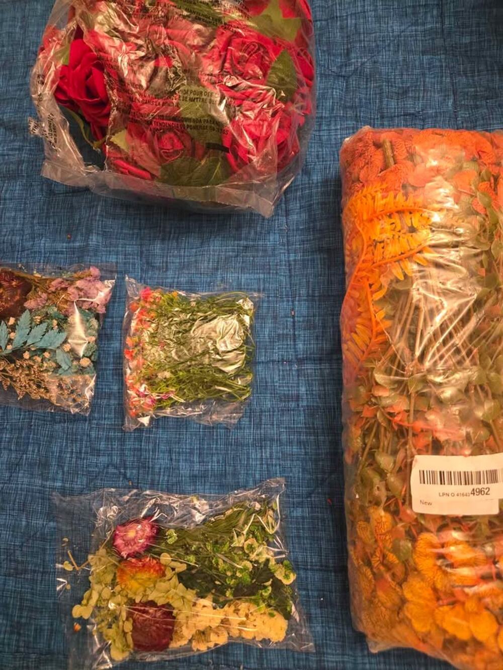 Assorted Artificial and Dried Floral Craft Supplies